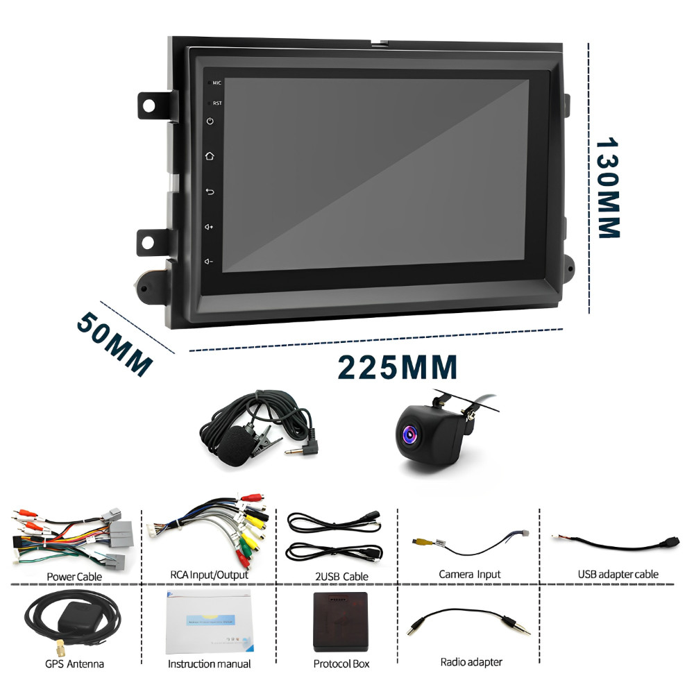Car Radio Wireless CarPlay 2+64G Android 15 Navi Wi-Fi For 2004-2014 F250 F-350