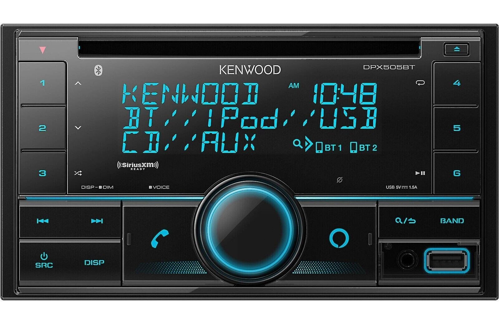 Kenwood DPX505BT Bluetooth CD Player Car Stereo Pandora AM FM Sirius USB Aux 6Ch