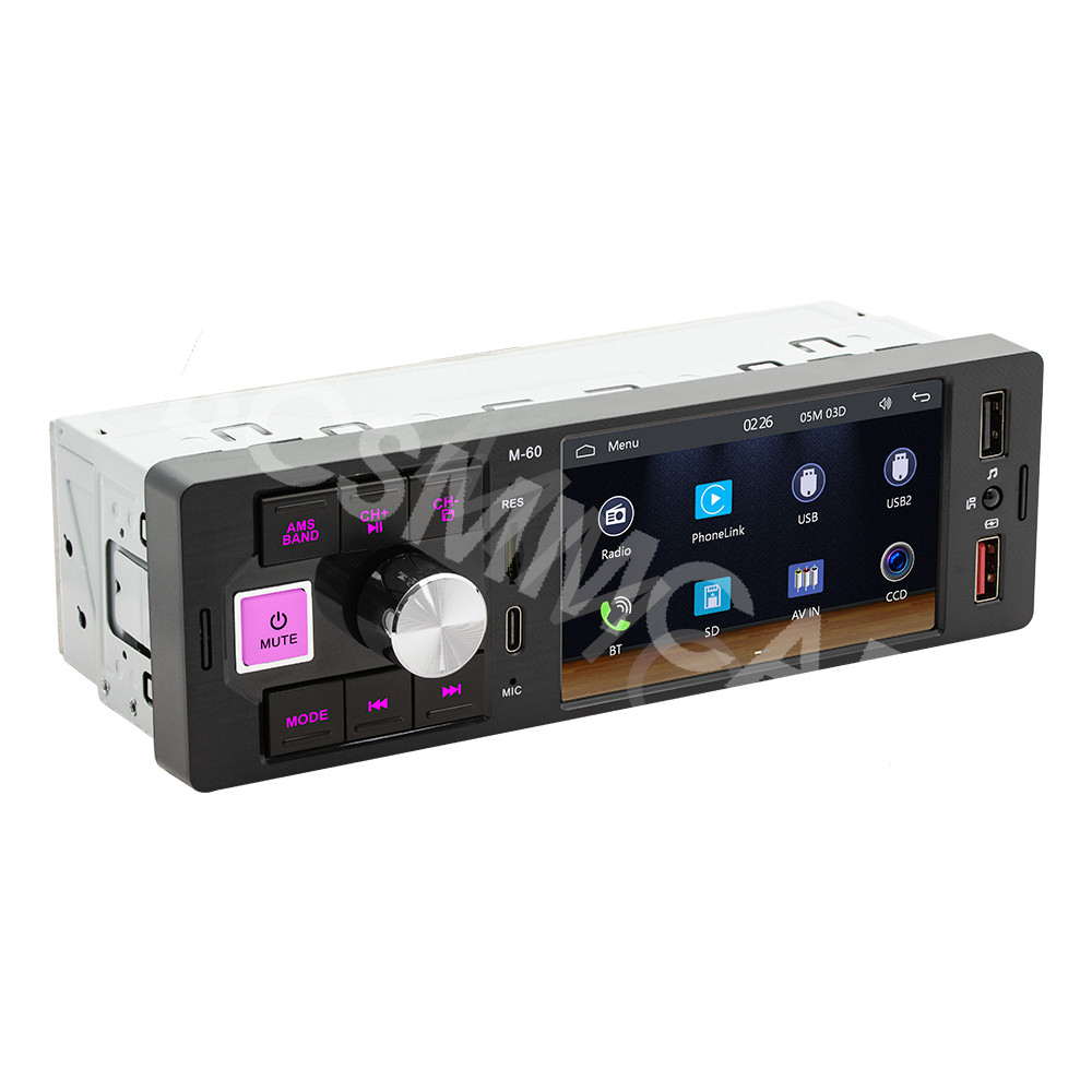 4.1in Single Din Car Media Player Touch Screen Radio Bluetooth Stereo TF AUX USB
