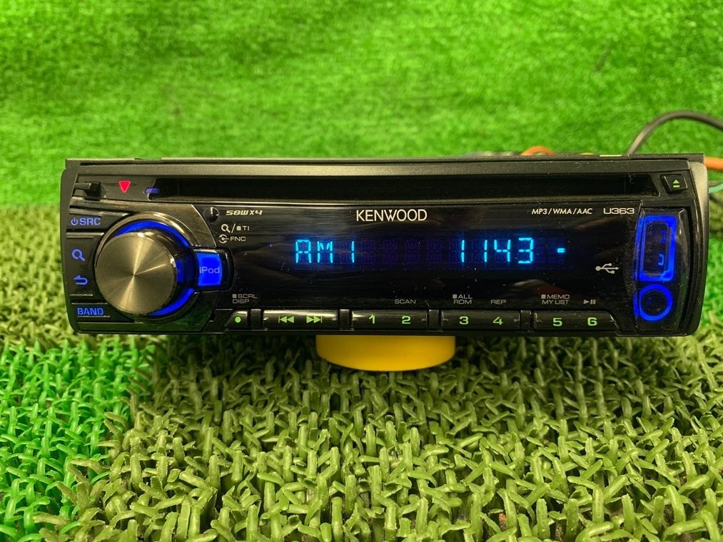 Kenwood U363 1DIN CD USB AUX AM FM Receiver Near Mint JAPAN