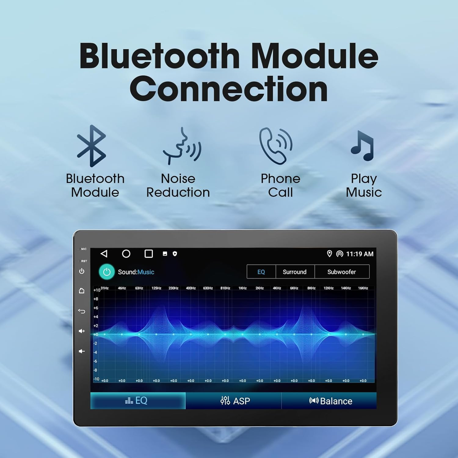 10.1 Inch Single Din Car Stereo, Rotatable Touch Screen Radio with Wireless Appl