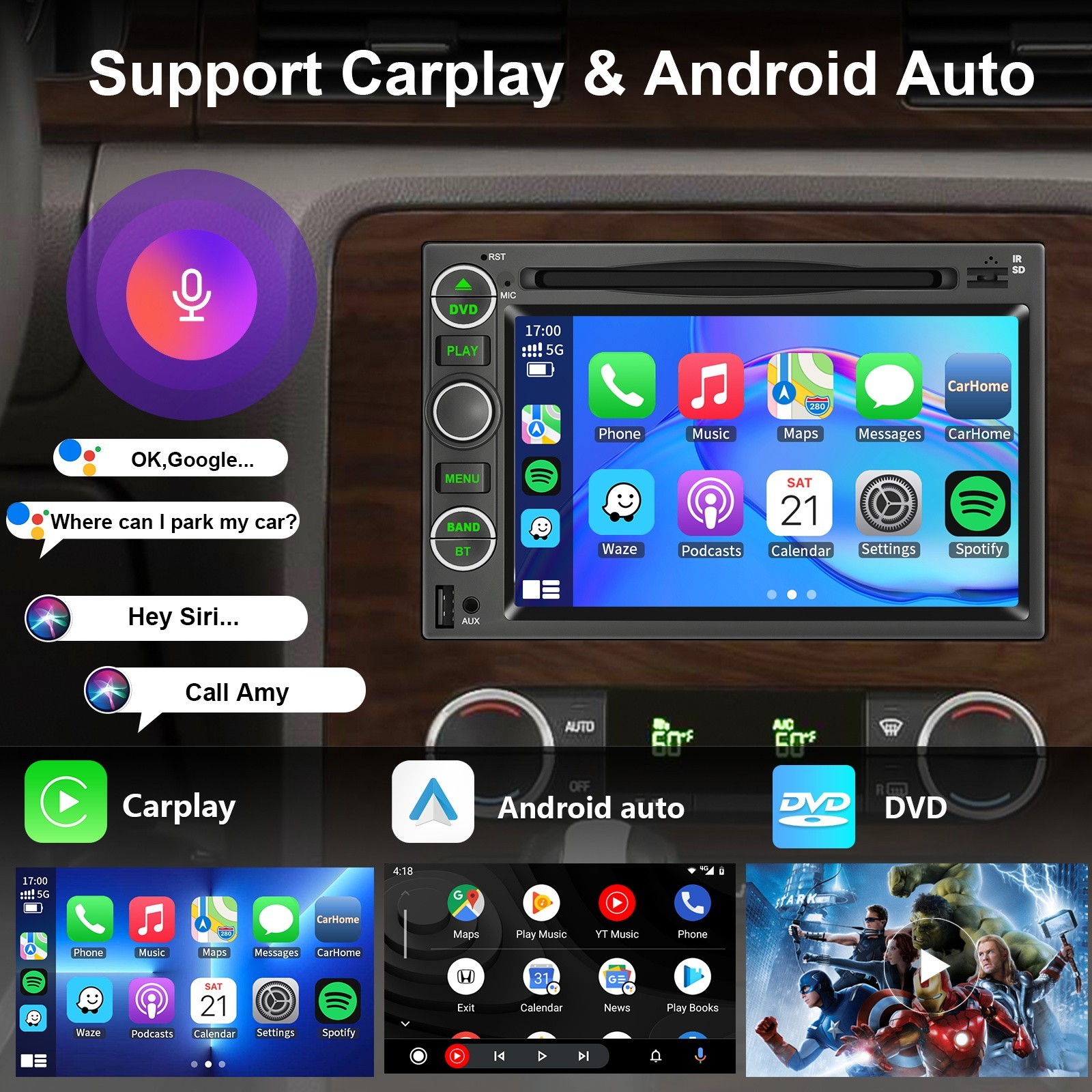 For 2004-2008 Ford F150/F250 Edge Car 7” DVD CD Player Radio Stereo Carplay GPS