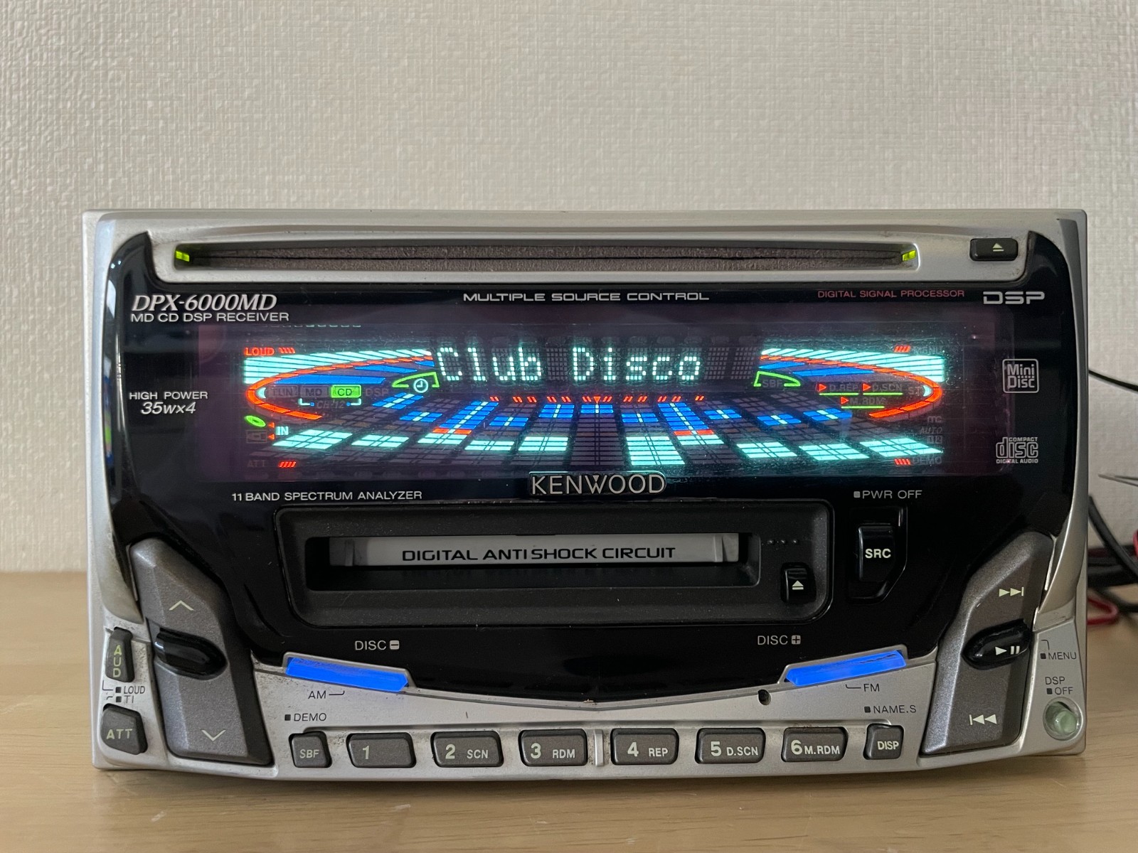 Kenwood DPX-6000MD 2DIN Car Audio CD MD Bluetooth Player Tested Working