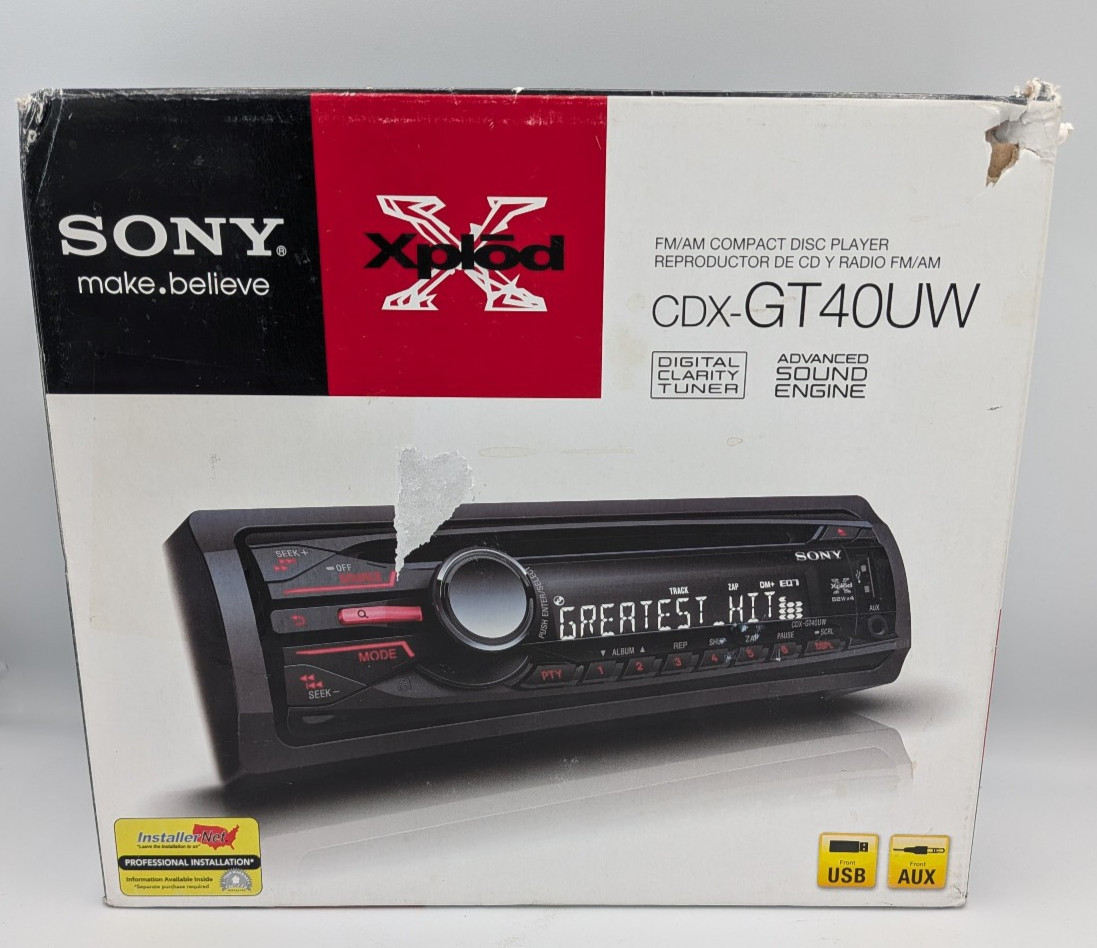 SONY Xplod Car Audio CDX-GT40UW FM/AM Compact Disc Player With Remote