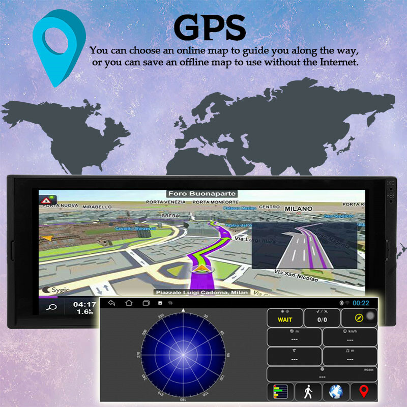 Single 1 Din 6.9in Car Stereo Radio MP5 Video Player Bluetooth Touch Screen GPS