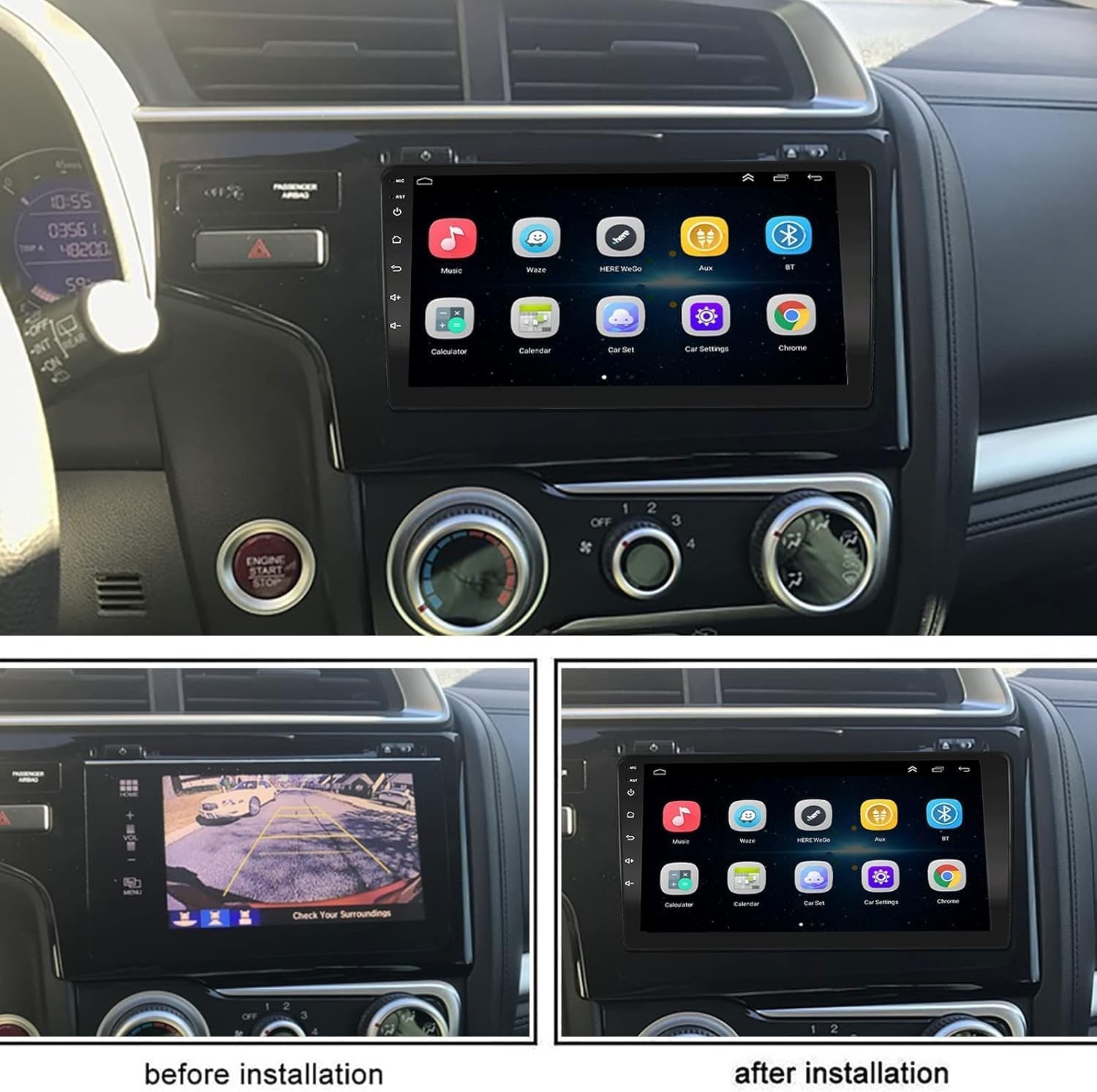 9 Inch Android 13 Car Stereo for Honda Fit 20142018 IPS HD Touch Screen Doubl…