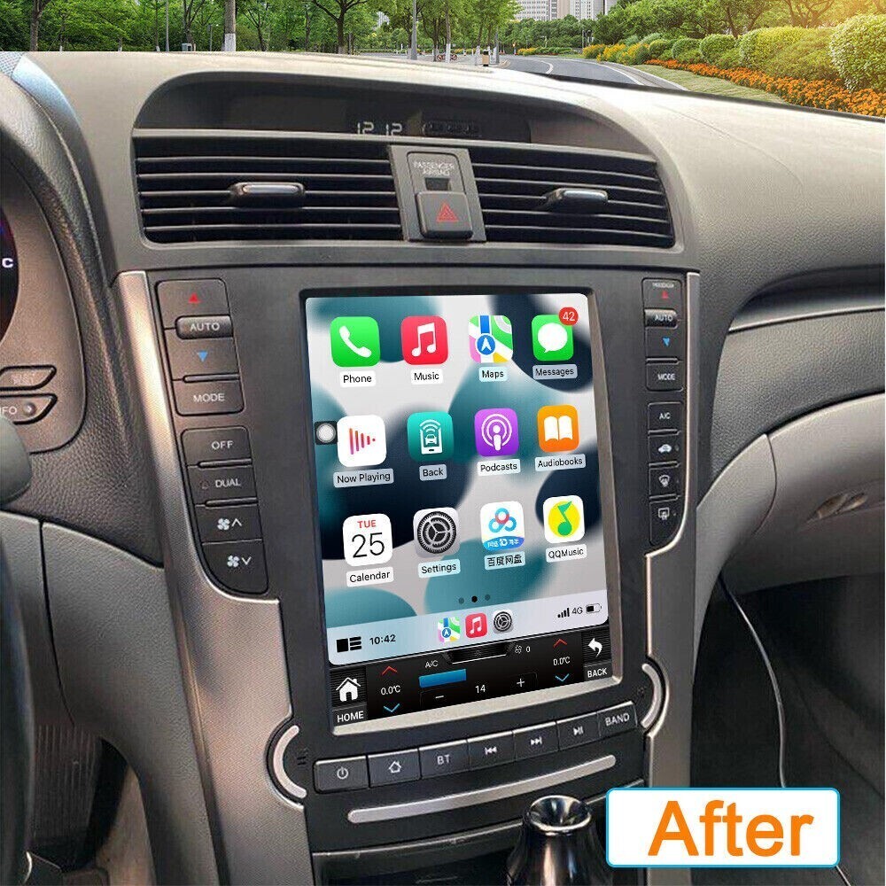 10.4″ Tesla Style Touch Screen Car Stereo 6+128GB For 2004-2008 Honda Acura TL