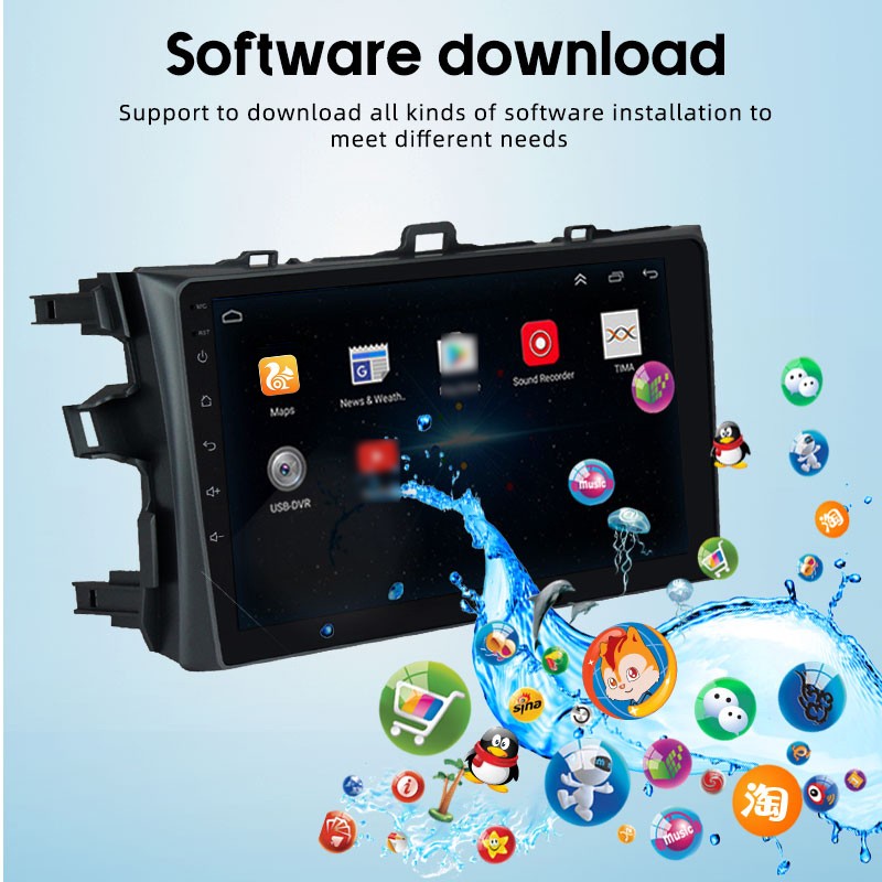 Android 10 Car Radio 9 Inch 2Din Toyota Corolla 2009-2013 CarPlay, Bluetooth GPS