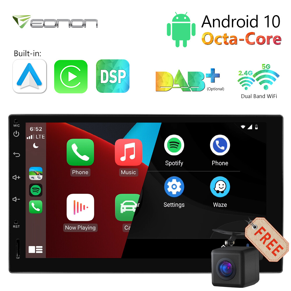 US In Dash Android 10 7″ Double 2DIN Car GPS Navigation Stereo Head Unit CarPlay