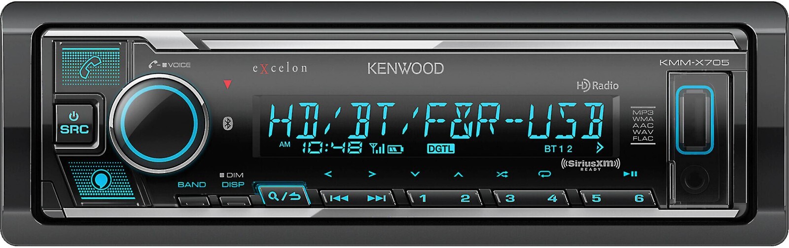 Kenwood KMM-X705 1-DIN Bluetooth Car Stereo Digital Media Receiver