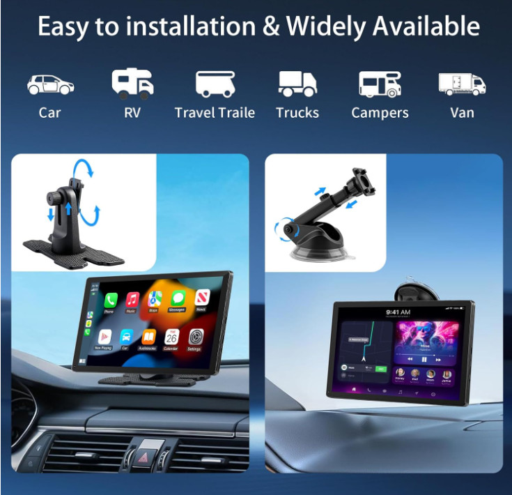 Pantalla CarPlay 9″ inalámbrica con GPS, Bluetooth y manos libres. NUEVO
