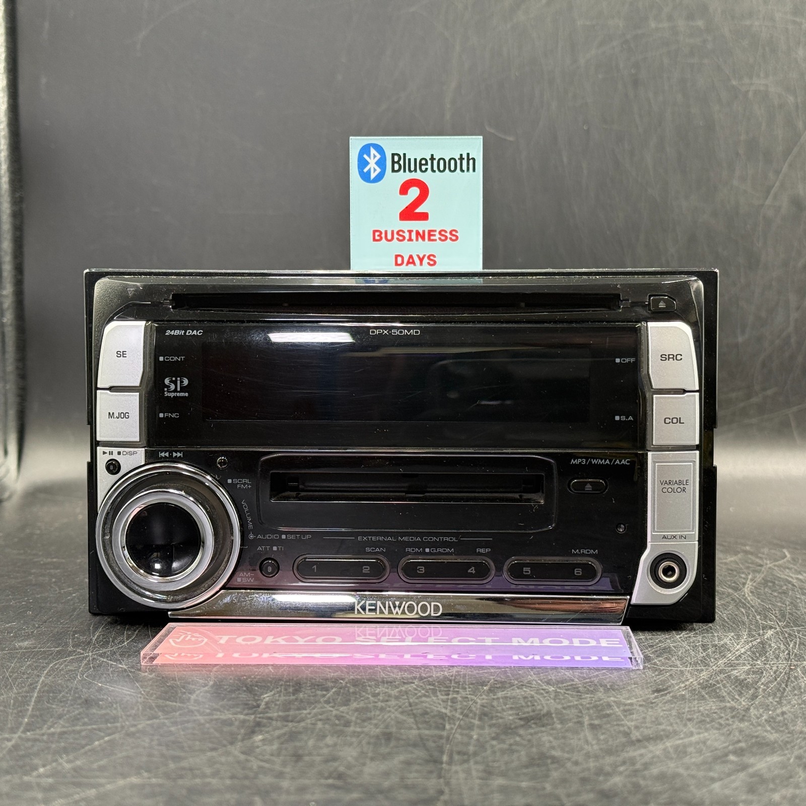 Kenwood DPX-50MD 2DIN CD MD Player Car Stereo Added Bluetooth JDM Tested Stock