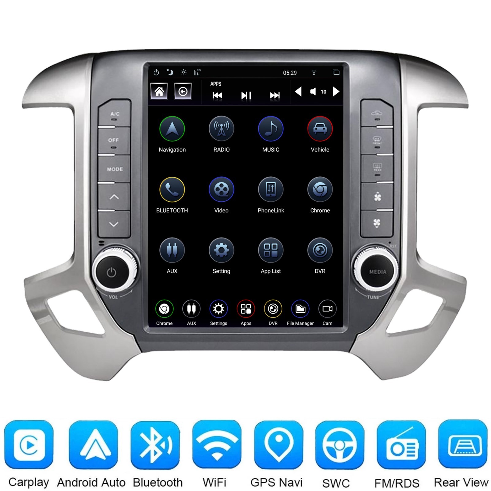 GEN 4 Android Car Stereo Radio For 2014-2018 Chevrolet Silverado GMC Sierra GPS