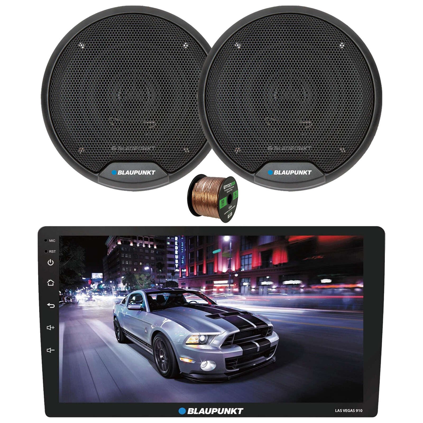 Blaupunkt Las Vegas 910 10″ Touchscreen WiFi Receiver, 2x 6″ 40W Speakers, Wire