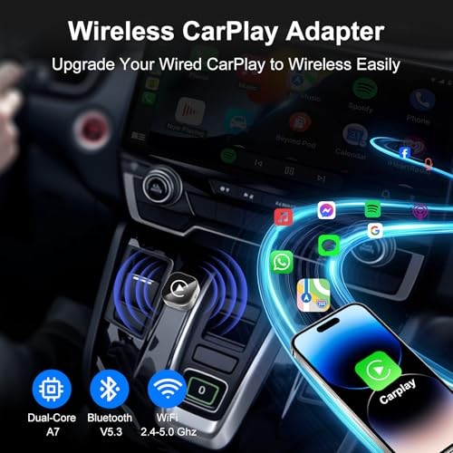Wireless CarPlay & Android Auto Adapter: 2026 Upgraded Mini Plug & Play