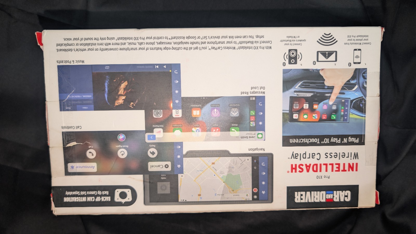 Car and Driver Intellidash Pro X10 Wireless Carplay, New, 10″ Touch Screen
