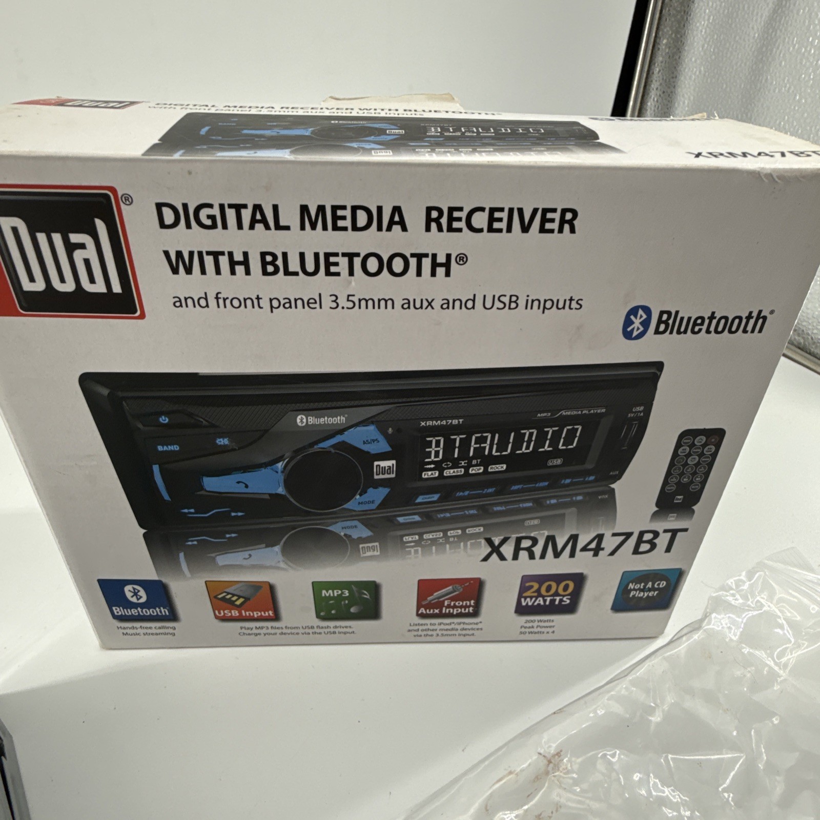 Dual XDM16BT AM/FM Digital Media Receiver Bluetooth USB AUX MP3 1 DIN Car Stereo