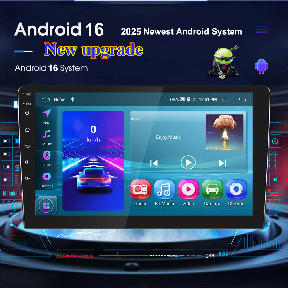 10.1” Double 2 Din Android 13 Touch Screen Car Stereo Radio GPS WIFI BT Carplay