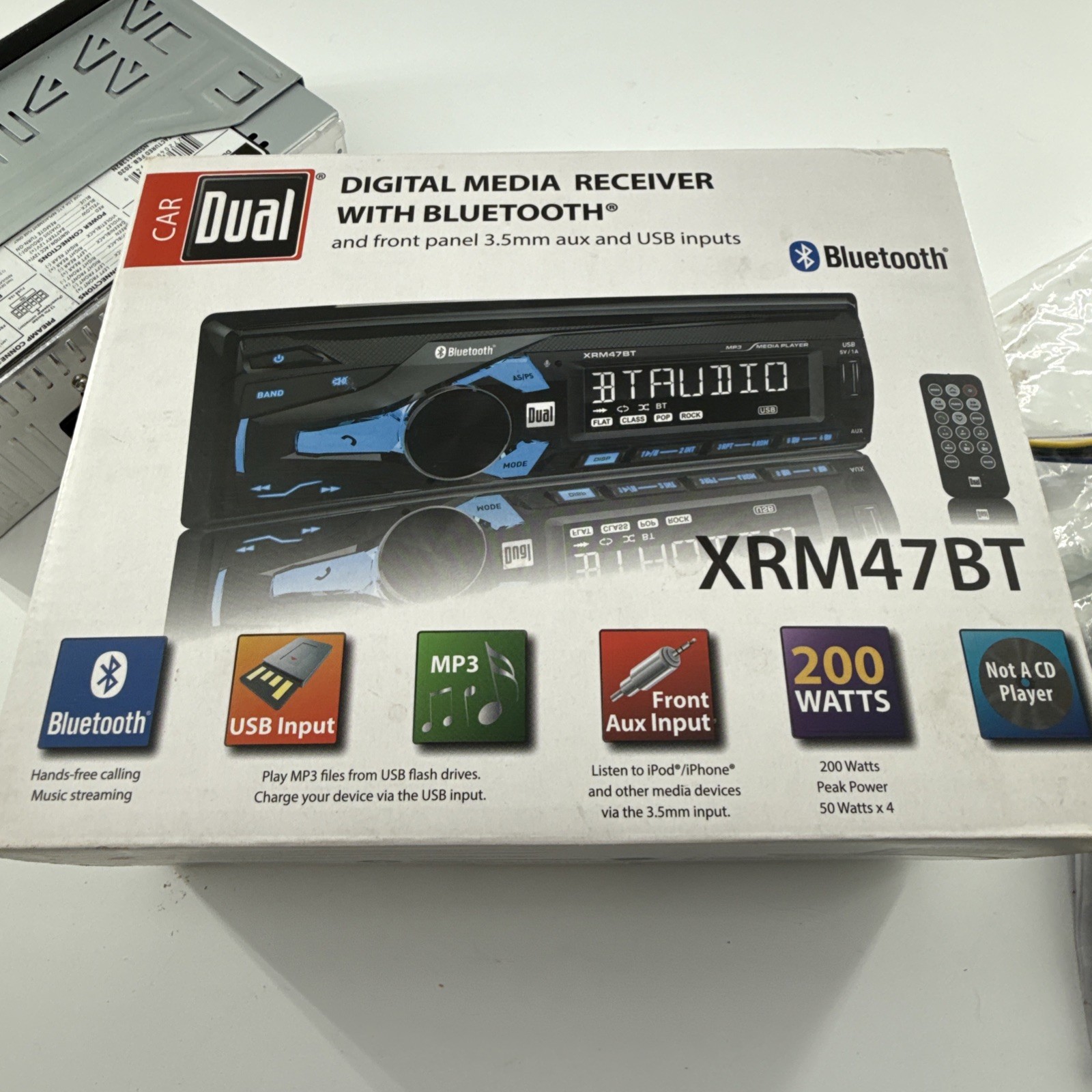 Dual XDM16BT AM/FM Digital Media Receiver Bluetooth USB AUX MP3 1 DIN Car Stereo