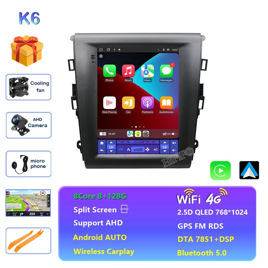 9.7” Android 14 Stereo Radio Navi GPS Player For Ford Fusion / Mondeo 2013-2020