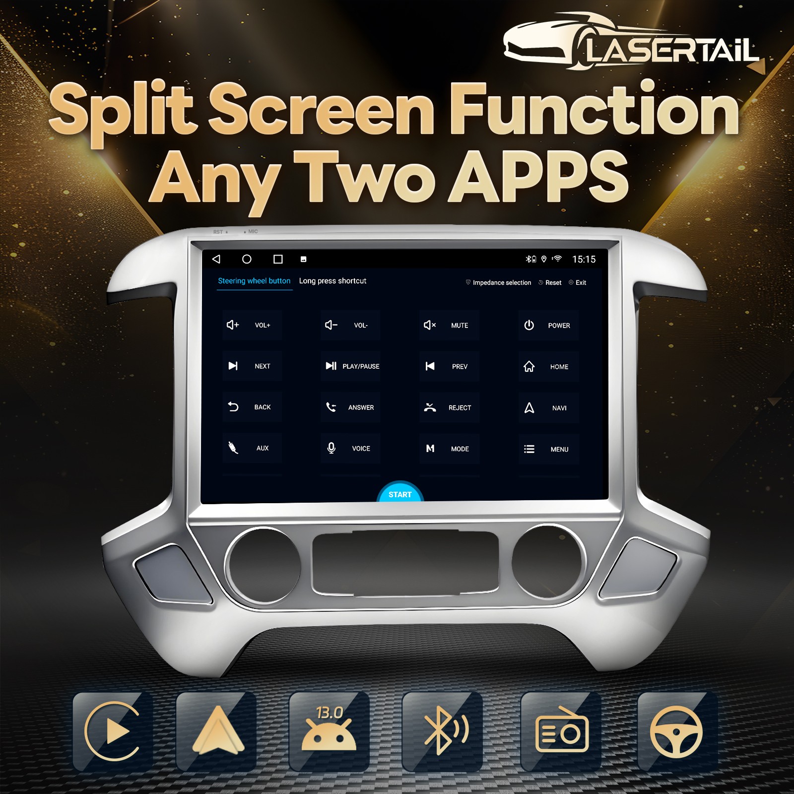 13.1″ Car Stereo Carplay for Chevy Silverado GMC Sierra 1500 2500 3500 2014-2018