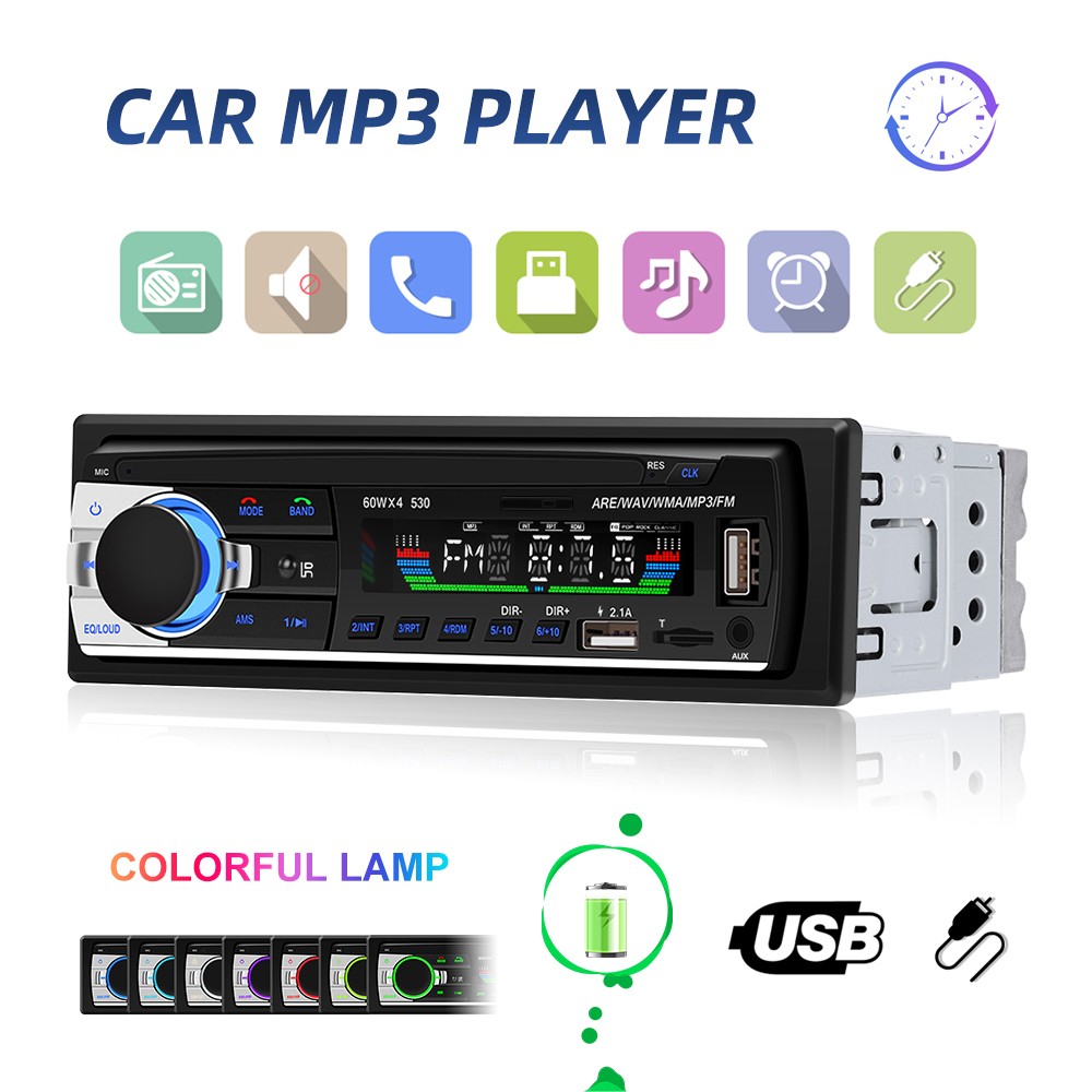 Bluetooth Single 1 Din Car Stereo Radio MP3 Player In-Dash FM USB SD Aux Input