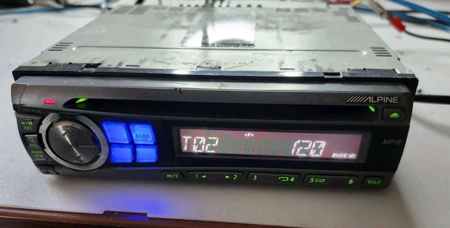 Alpine CDE-9870 CD MP3 Player AM/FM Receiver No BLUETOOTH FREE SHIPPING