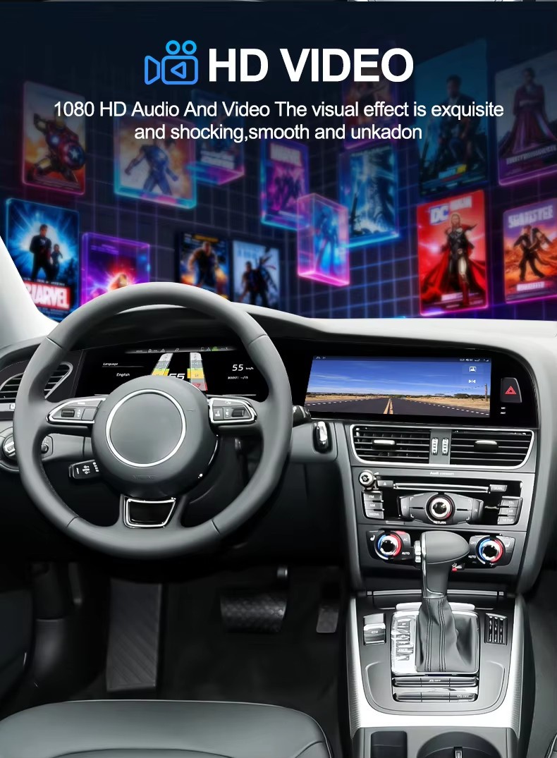 12.3″+10.25″ Dual Screen HD Android Car Radio CarPlay GPS For Audi A4 2009-2016