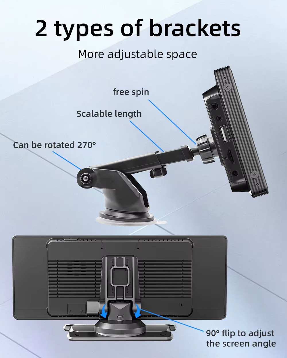 10.26″ Portable MP5 Multimedia Player with Wireless CarPlay and HD Rear Camera