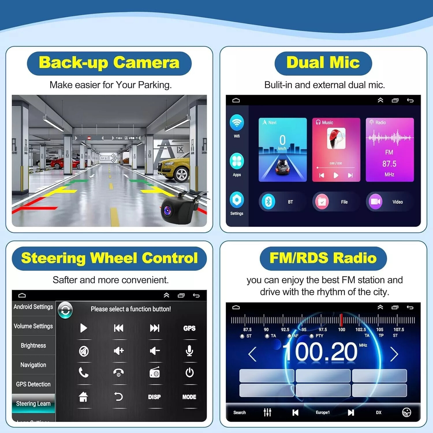 For Jeep Wrangler 2007-2016 7″ Android Apple CarPlay Car Radio Stereo GPS Navi