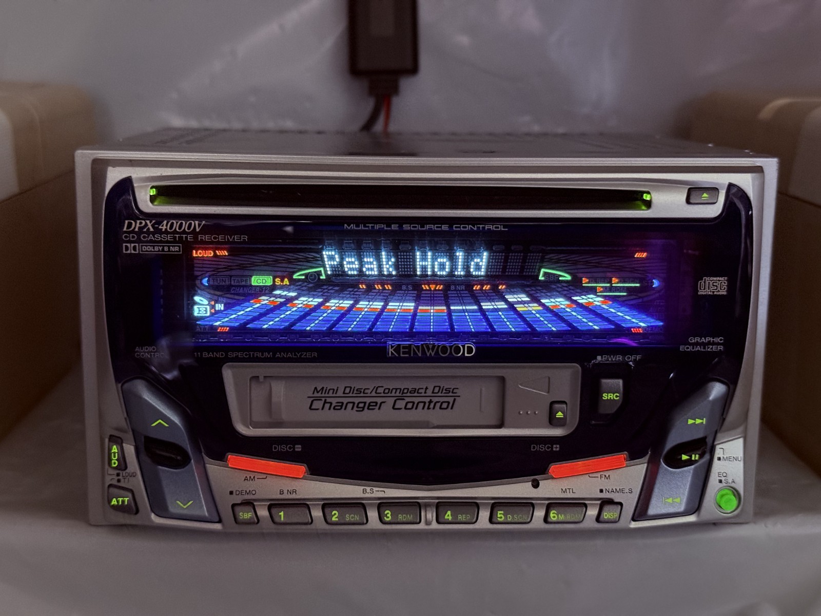 KENWOOD DPX-4000V 2DIN CD Cassette Car Stereo w/ External Bluetooth Japan Tested
