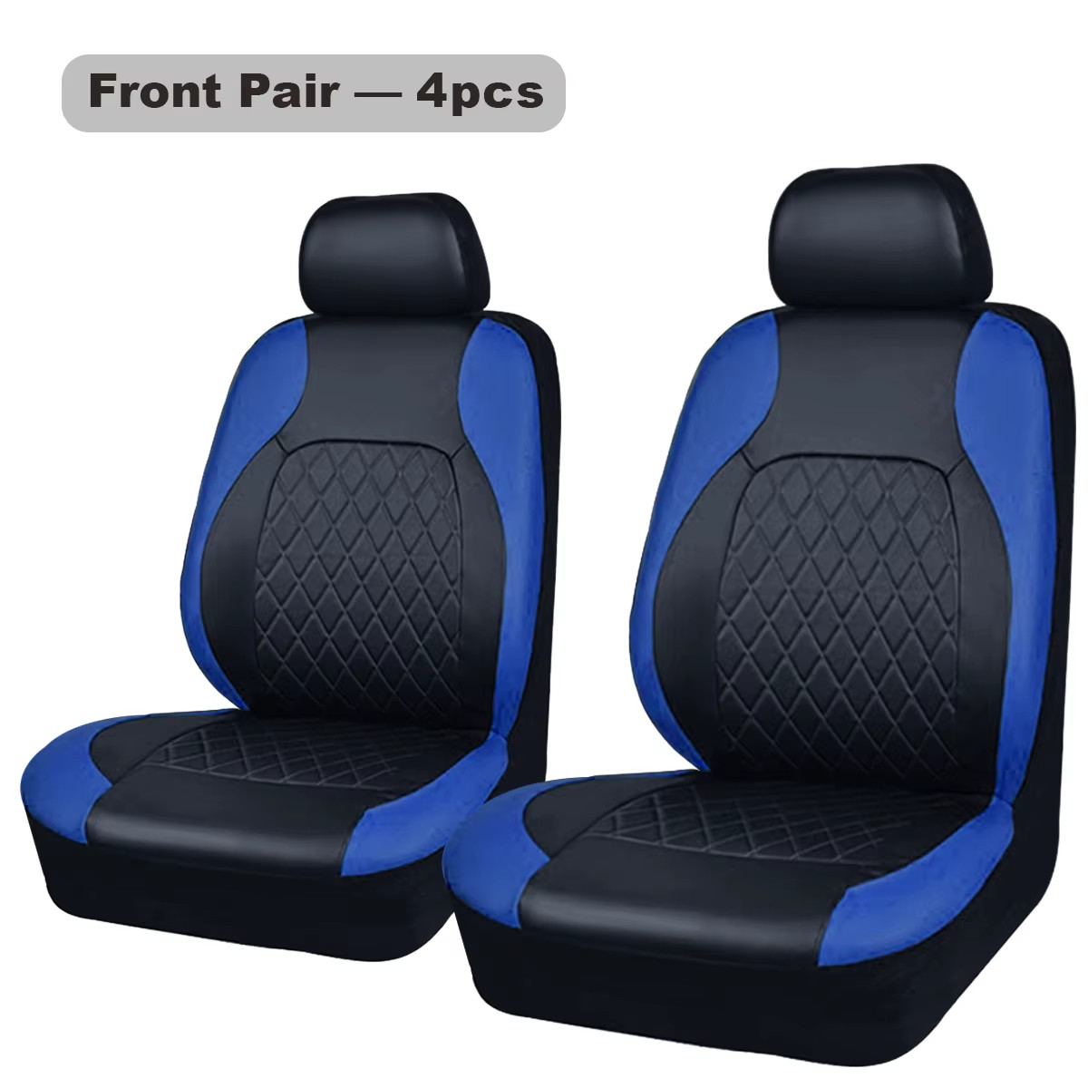 Universal Internal Seat Covers 4PCS All-Season Quilted Faux Leather Car Seat Cov