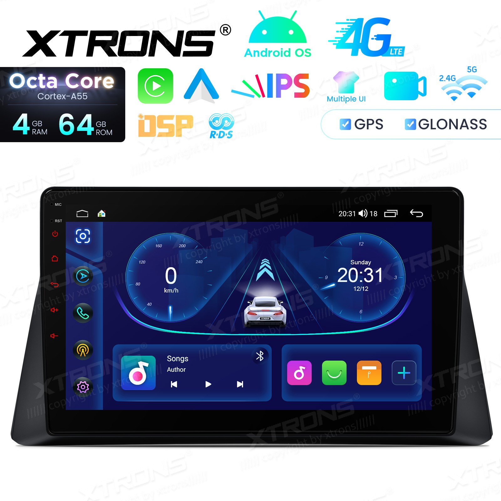 10.1″ IPS Car Radio Stereo CarPlay Android 14 GPS Navi 4G 64G for Honda Accord 8