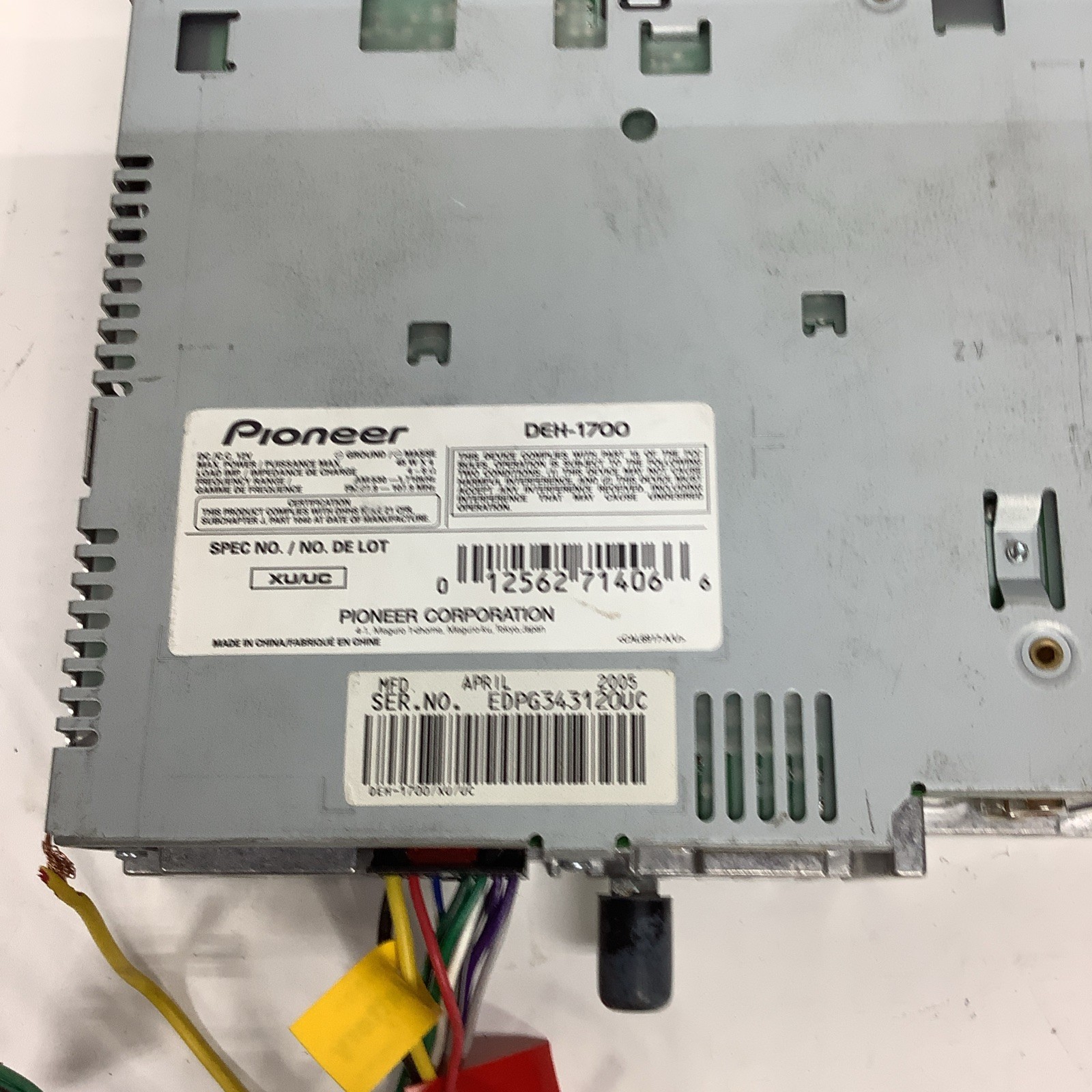 Pioneer DEH 1700 Tested Working
