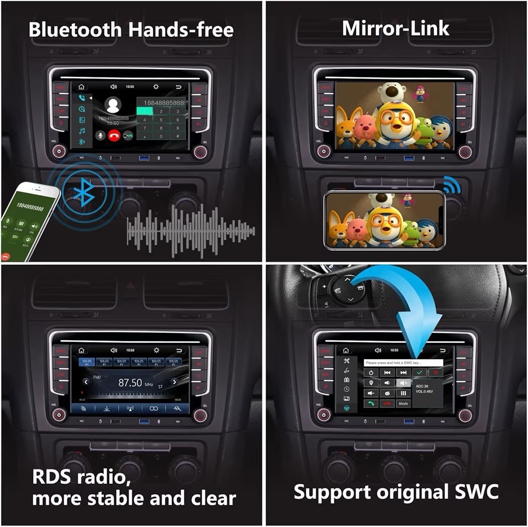 [Upgrade] Car Stereo Compatible for VW Passat Golf MK5 Jetta Caddy EOS Tiguan