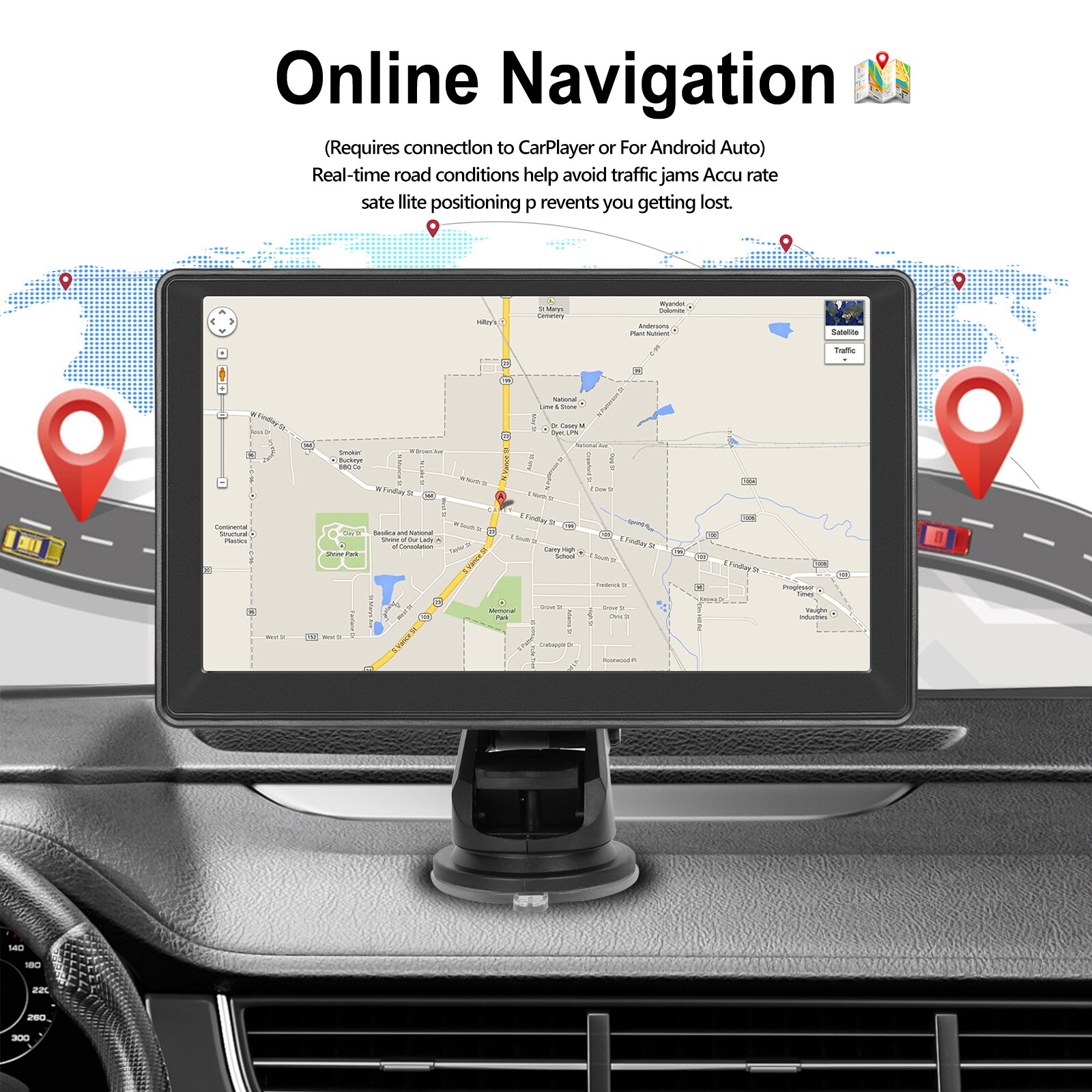 7″ portable smart player wireless car player Android Auto car stereo camera