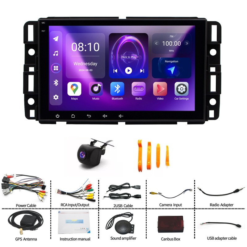 For 2009-2013 Chevrolet Silverado Apple CarPlay Android 14 Radio Stereo GPS WiFi