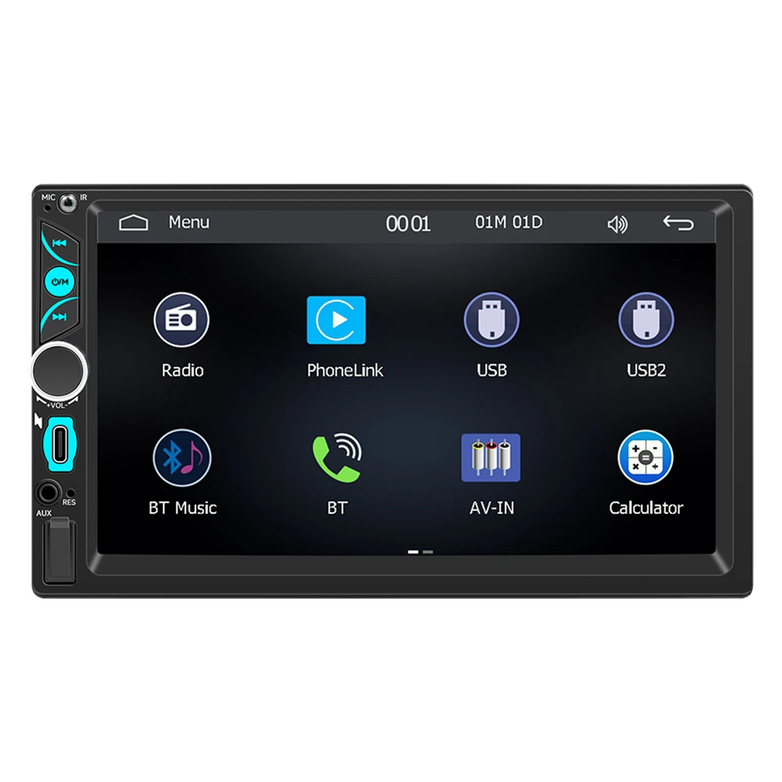 Double Din Car Stereo with 7″ HD Touchscreen, Wireless Apple Carplay & Android A