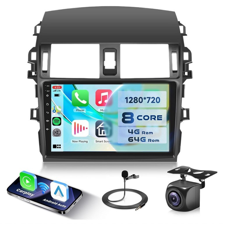 Toyota Corolla Carplay Android Radio 2009-2013 8 Core 4+64G 9 Inch Touchscreen