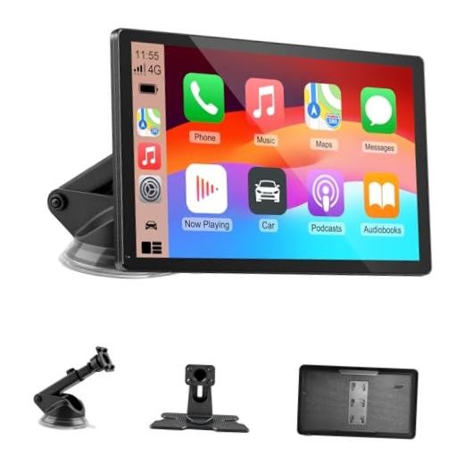 CarPlay Screen for Car, 9” Wireless CarPlay & Android Auto – Smart Black