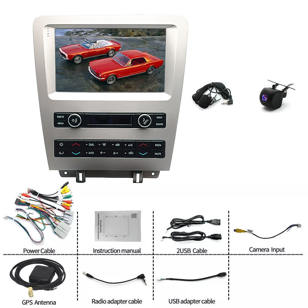 For 2010-2014 Ford Mustang Apple CarPlay Android Auto Car Radio GPS Navi Stereo