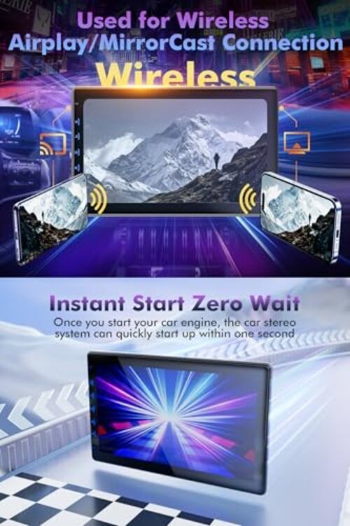 10 Inch IPS Touch Screen Double Din Car Stereo Compatible without Front Camera