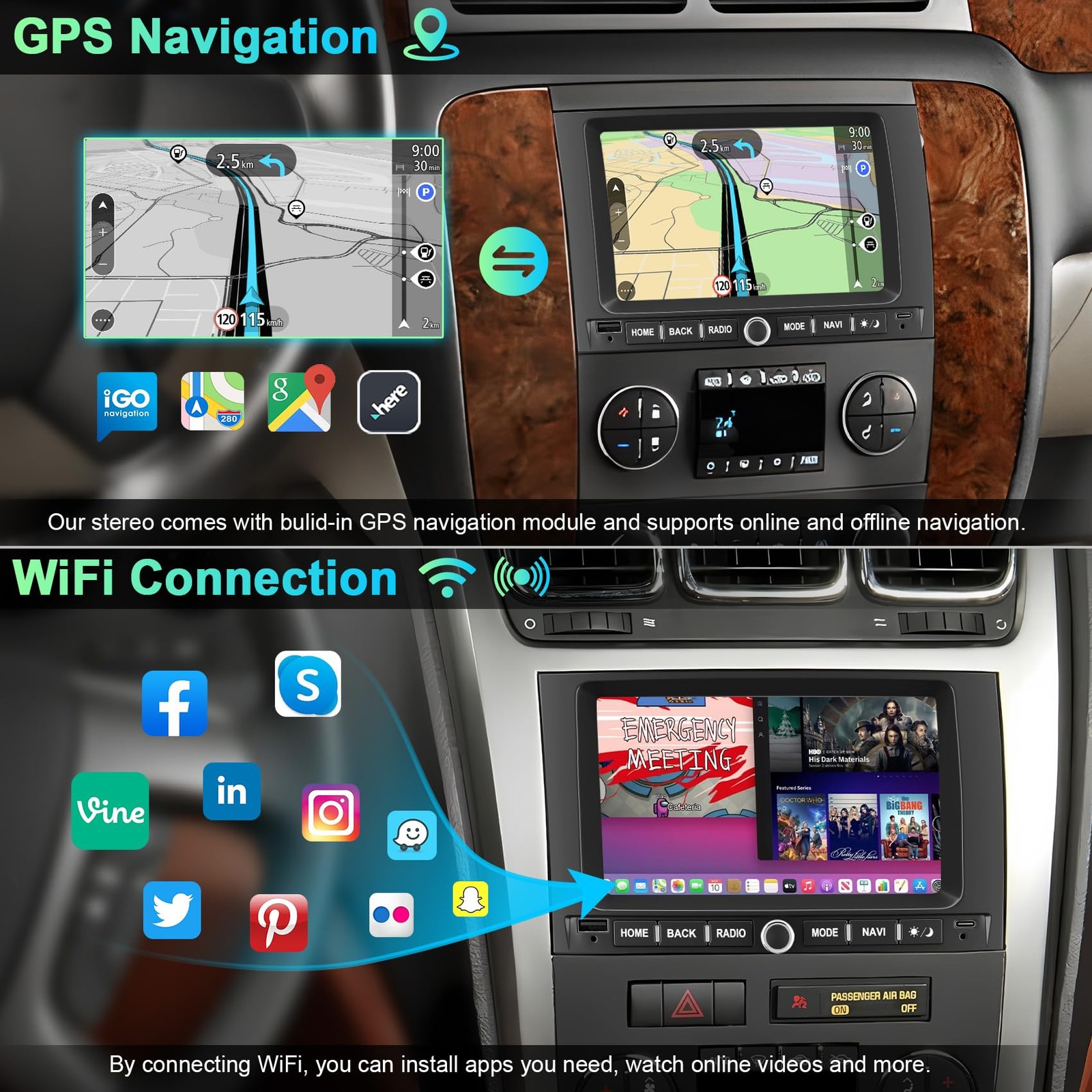 4G+64G Android 13 Car Radio for Chevy Silverado GMC Sierra Buick Enclave Yuko…