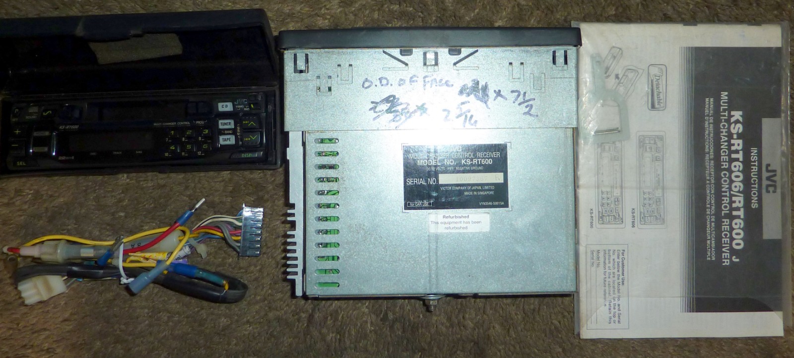 JVC KS-RT600 Multi-Changer Control Stereo Cassette Receiver w/ Manual
