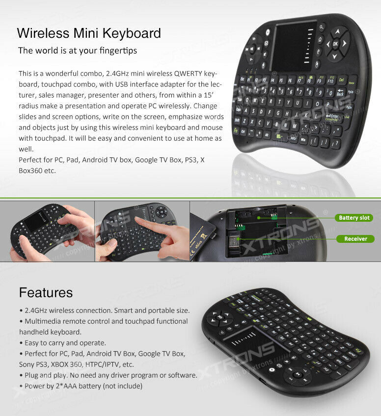 Mini 2.4Ghz Wireless Mini Keyboard with Touchpad for PC Android Smart TV BOX KY