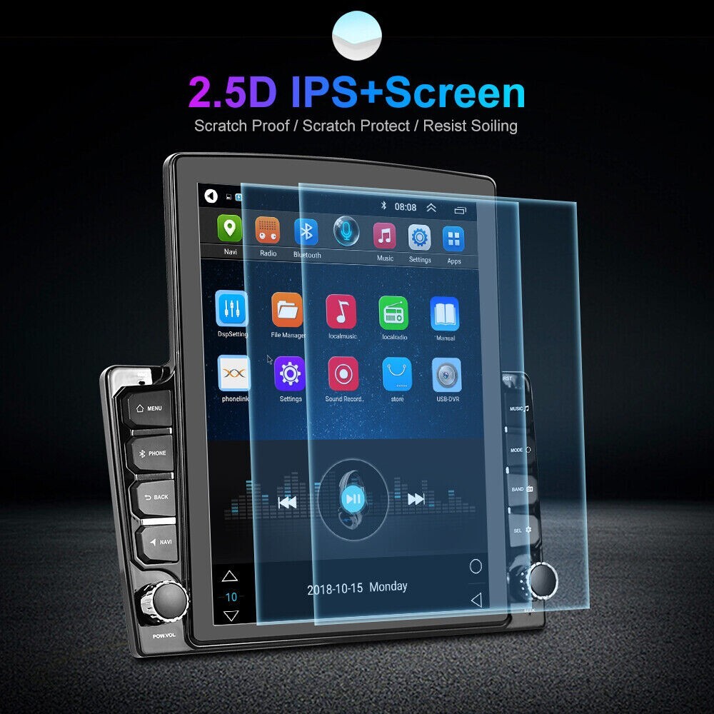 2 Din Android 9.1 9.7″ Large Vertical screen Car Stereo Radio GPS Navi Bluetooth