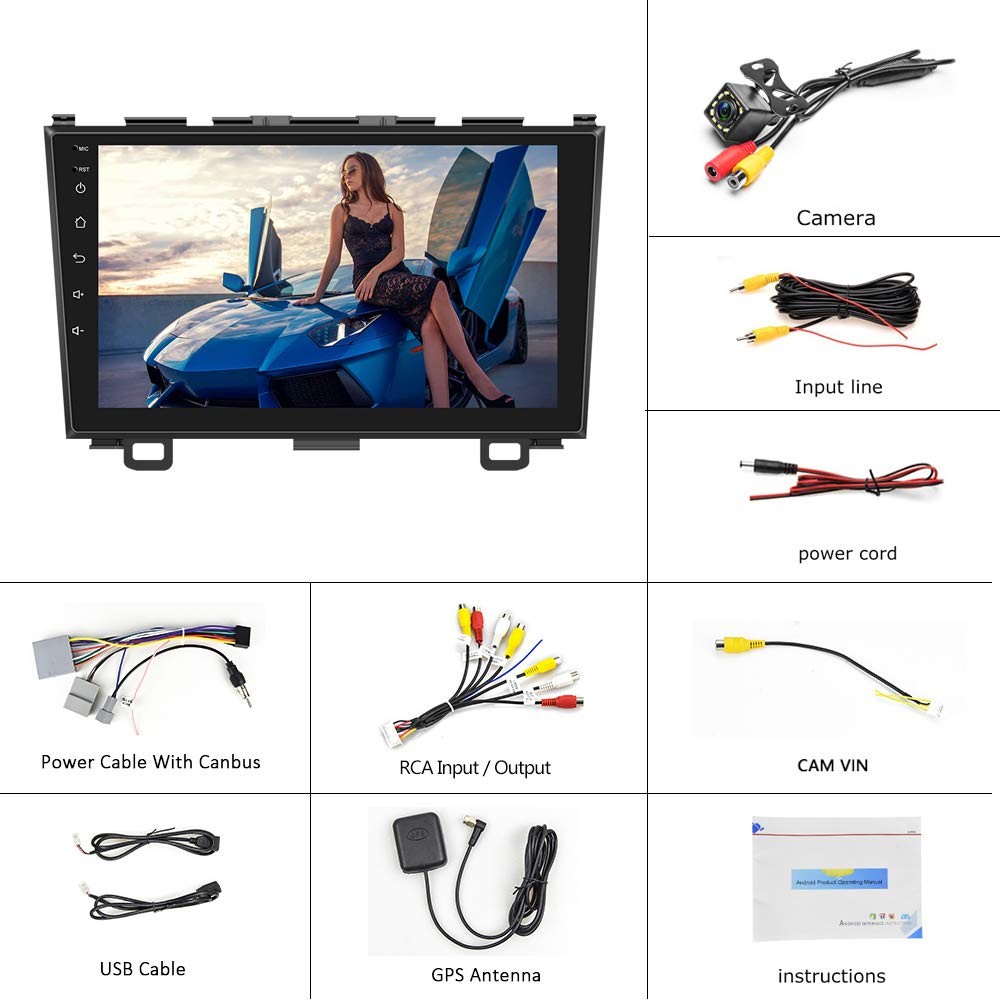 For 2007-2011 Honda CRV 6+128GB Android 13 Car Stereo Radio Apple Carplay Auto