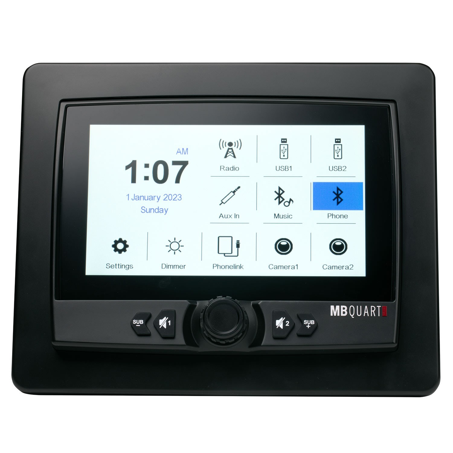 MB Quart GMR-7V1.2 7″ Marine Digital Media Source Unit Wireless AM/FM Bluetooth