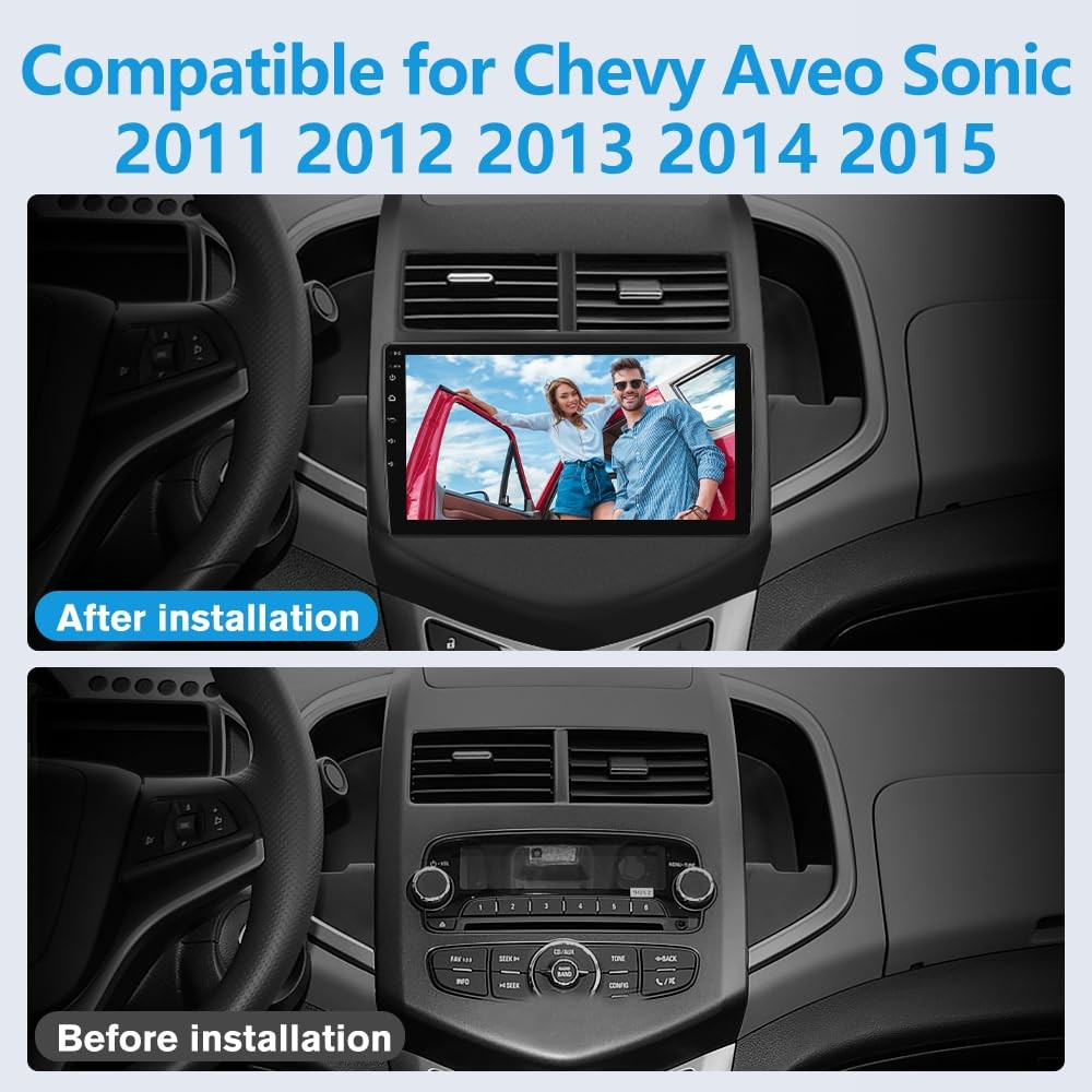 Junsun 5G WIFI Car Stereo for Chevy Aveo Sonic 2011-2015, Android 13, GPS