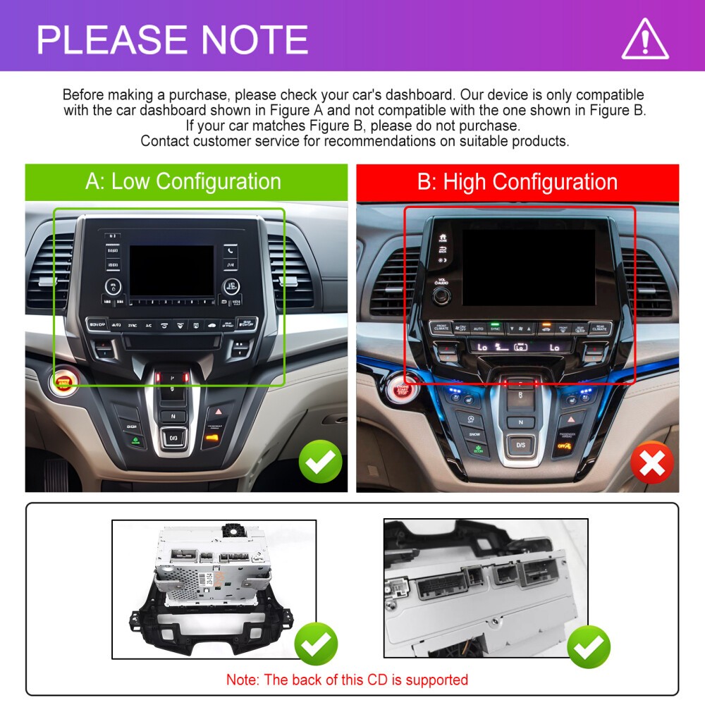 64G For Honda Odyssey 2018-2020 Carplay Car Stereo Radio Android Auto 1280*800